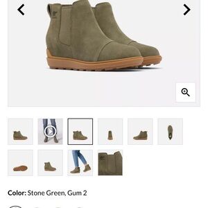 Sorel green wedge boots